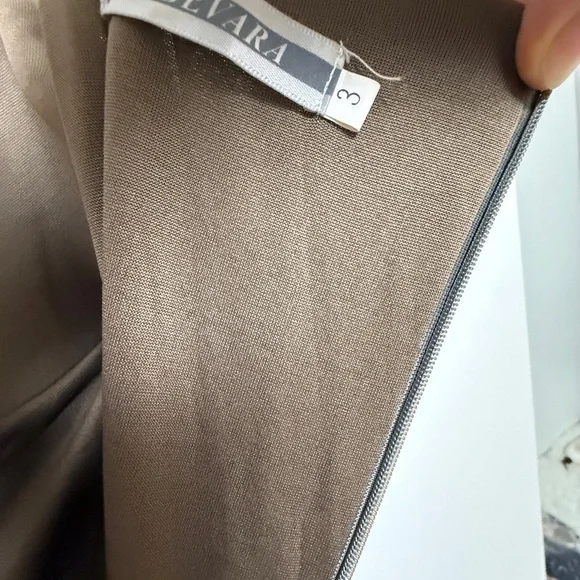 Elegant One-Shoulder Dress in Taupe - Picture 10 of 13